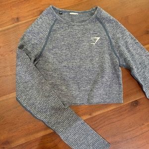 XS Gymshark cropped long sleeve workout top